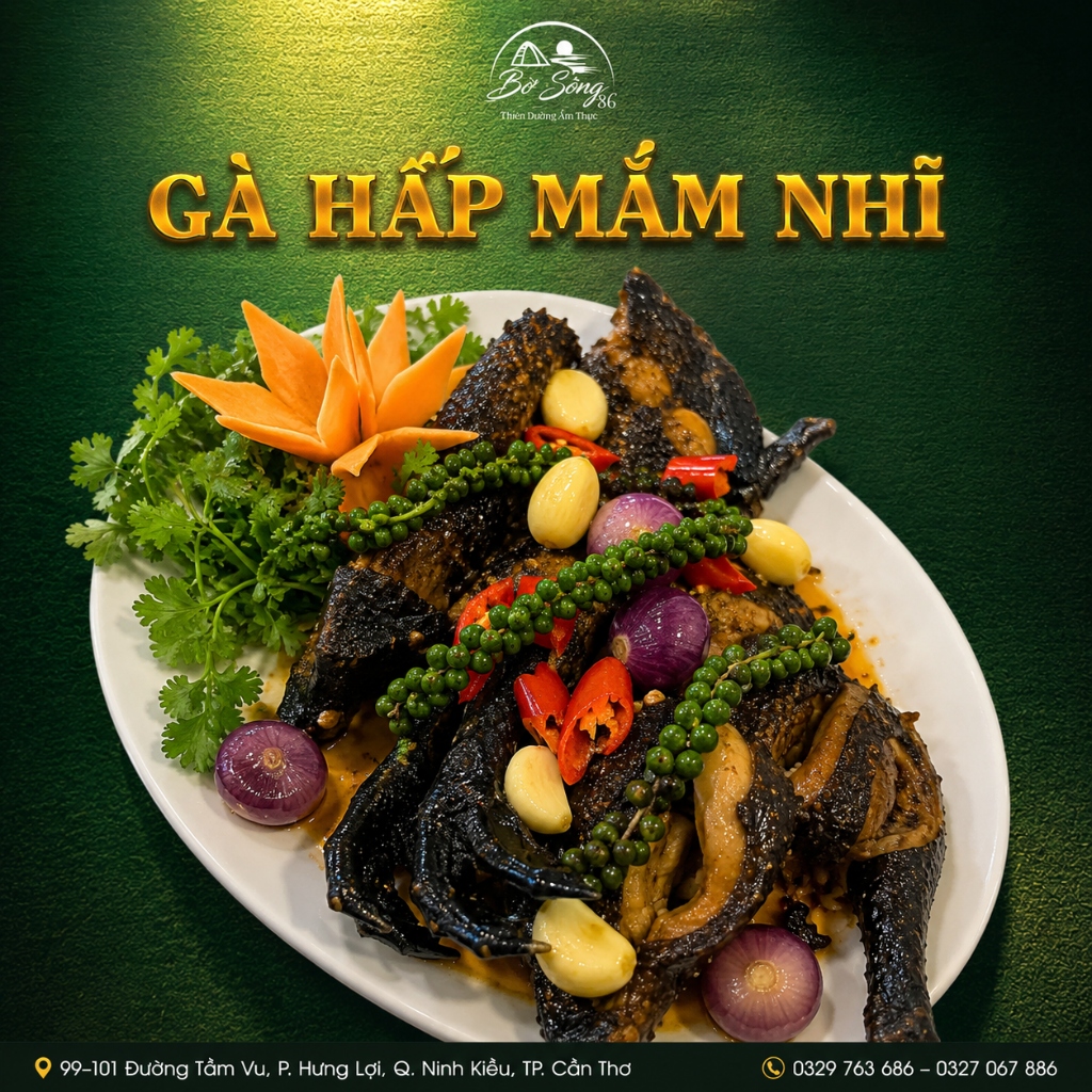Gà Tây Bắc hấp mắm nhĩ